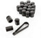 LST 20x Sechskant Radschraube Abdeckkappen 17 mm schwarz lang Felgen Kappen Set