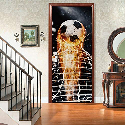 VIRANDA Türtapete Selbstklebend 3D TürPoster - Fußball - Türaufkleber Fototapete Abziehen und Aufkleben Türfolie 90x200cm