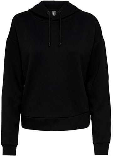 ONLY Damen Onplounge Hood Sweat - Noos Kapuzenpullover, Schwarz, L EU