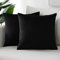Sungeek 2er Set Samt Kissenbezüge, Dekorativ Zierkissenbezüge Weich Kissenbezug Dekokissen Sofakissen Couchkissen Deko Bezug Kissenhülle für Sofa Schlafzimmer Wohnzimmer (60x60 cm, Schwarz)