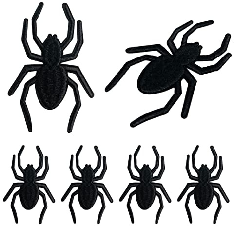 Iron-On Spider Embroidered Patches - Black Spider Appliques for Halloween Costume (6)