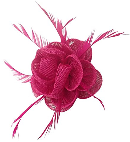 Top Accessories Fabric Flower Clip Hair Clip & Brooch Pin For Wedding Corsage, Fuchsia, 1.0 count, Pack of 1