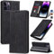 Jasonyu Funda para iPhone 14 Pro MAX, Cuero PU Carcasa, Tipo Libro Flip Case con Tarjetas y Cartera, Soporte Plegable. Cierre magnético, Capa (Negro)