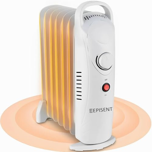 EPISENT 7 FINS Oil Filled Radiator – Portable Electric Heater with Adjustable Thermostat, Quiet Operation, Overheat Protection, Energy Efficient for Home, Office, Large Rooms