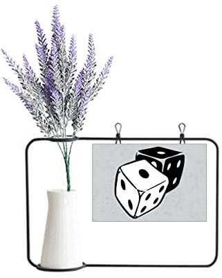 no/no Dice Casino Black White Illustration Artificial Lavender Flower Vase Bottle Card
