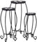 homiuse 3 Stk. Mosaik-Tische Schwarz und Weiß Beistelltisch Blumenhocker Pflanzenhocker Balkontisch Bistrotisch Beistelltisch Metall Blumenbank Blumentisch Beistelltische Keramik 30x30x70 cm