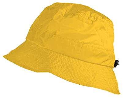 Toutacoo, Bucket Regenhut, einfach zu Falten in der integrierten Tasche. Nylon-Optik - (06-Gelb/Regen)