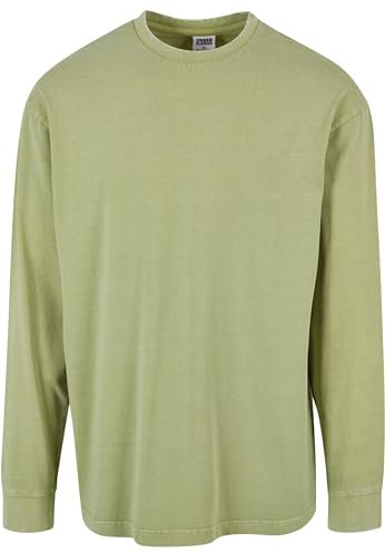 Urban Classics Herren T-Shirt Heavy Boxy Acid Wash Longsleeve vintagegreen 3XL