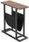 HOMCOM Table d'appoint Bout de canapé Table d'entrée avec Porte-revues strucuture en Acier Design Industriel - 49 x 19 x 55 cm Noir Marron foncé