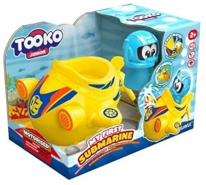 Tooko My First Submarine, Funny Toddler Bath Toy, Activates When It Touches Water, Revving Engine and Funny Sounds, Sprays Water for Splash Time, Children 2+