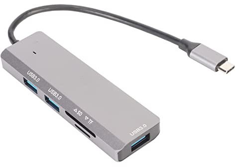 USB-C-Hub, Typ-C-Dockingstation, mit SD-TF-Kartenlesersteckplatz, 5 Gbit/s Übertragungsrate, für USB-Flash-Laufwerke, Mobile Festplatten, Maus und Tastaturen