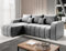 ML Furniture Ltd Velvet Ecksofa in L-Form 245 x 86 x 147 cm mit Schlaffunktion und Bettzeugbehälter - Schlafsofa mit Bettkasten - Eckcouch mit Stauraum - Links Couch Velours - Farbe: Graphit MO97