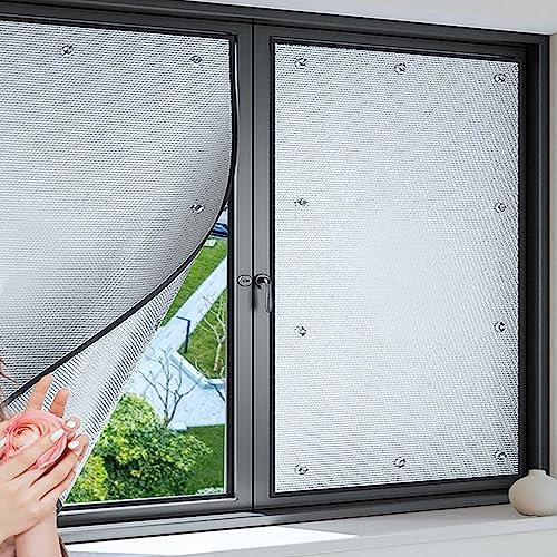 Geovne Vinilo Opaco para Ventanas,Película de Protección Solar,Pelicula Privacidad,Aislante Térmico Reflexivo Película,Película Aislante de Aluminio,6mm de Espesor,para Hogar (60x120cm/24 x47)