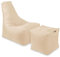 BuBiBag Calm Sitzsack mit Hocker - Gaming Sitzsack für Kinder & Erwachsene - Bean Bag auch für Outdoor Nutzung geeignet - Sitzpouf & Griff (Beige)