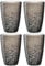 LEONARDO HOME Matera Gläser Set 4-teilig - Becher aus hochwertigem Glas in Hammerschlagoptik - Inhalt 340 ml - Handarbeit - Spülmaschinenfest, robust - 4er Set in grau, 024382