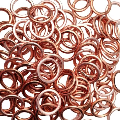 100x Arandelas Tapón Cárter Coche Aceite sin Amianto, 18x24 mm.