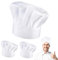 Apricitie 3 Stück Kochmütze Weiß Unisex Chef Kochmützen Erwachsene Chefkoch Mütze Verstellbar Professionel Küchenuniform für Herren Frauen Restaurant Kochen BBQ Backen