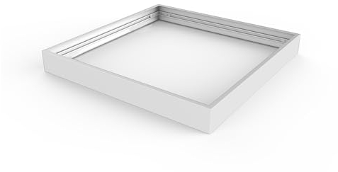 Aufbaurahmen Alu weiß für LED Panel 62x62cm, Aufputzrahmen, einfacher Zusammenbau, Zusammensteckbar, Deckenaufbaurahmen, Deckenmontage, Wandmontage (62 x 62 cm)