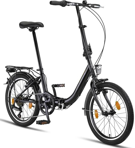 Chillaxx Bike URBAN 20 Zoll Faltrad, Klapprad, 6 Gang Schaltung, Licht, Quick-Fold-System, leichtes Klappfahrrad,Gepäckträger