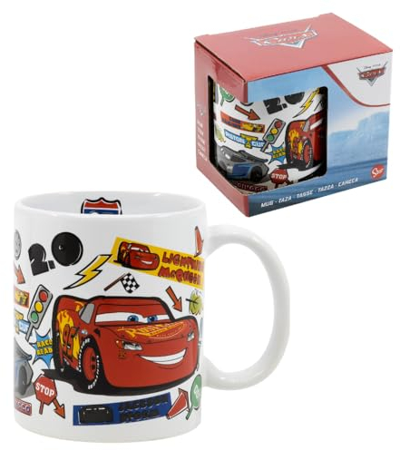 Tazza in ceramica Cars Disney modello Mug 325 ml tazza da colazione per bambini