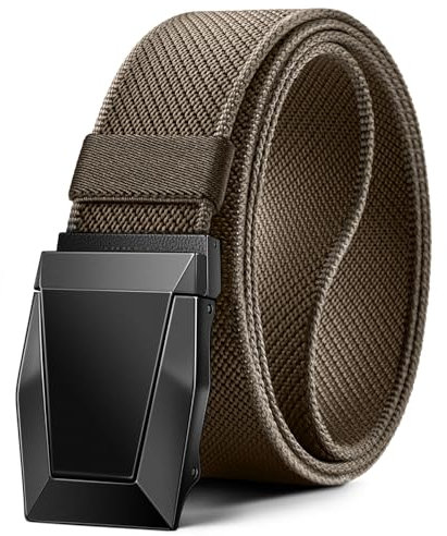 KEMISANT Taktischer Gürtel, Gürtel Herren Arbeitsgürtel Militär Wandern 3,8cm,Schnellverschluss Metallschnalle(Hellbraun,155cm/52-56 taille verstellbar)