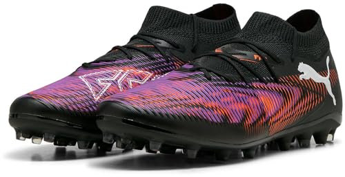 PUMA Future 8 Match MG, Zapatillas de fútbol Unisex Adulto, Black White-Glowing Red, 45 EU