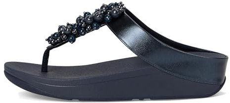 Fitflop Femme Fino Bauble-Bead Toe-Post Sandals, Bleu Marine, 42 EU