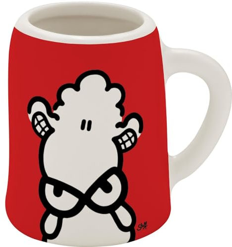 Sheepworld Schnapskrug mit Motiv Lächle | New Bone China, 5 cl, Mini-Krug mit Spruch | Lustiges Geschenk, Party, Männergeschenk | 73852