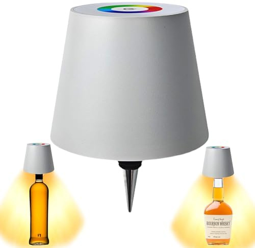 Wireless Bottle Lamp LED Wine Bottle Lamp Wine Bottle LED Light Rechargeable Wireless Wine Bottle with RGB Breathing Lights Touch Control Wine Bottle Lamp [Energy Class A](Warm White Light)