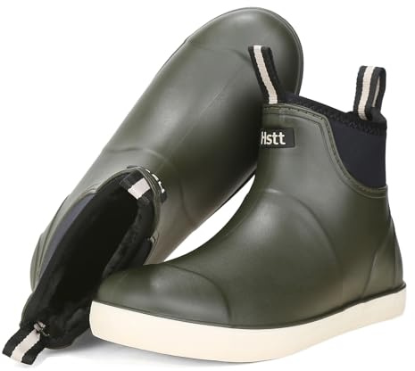 Stivali di gomma Uomini con Pelliccia Calda Foderata, Inverno Comodo Anti-Slip Gomma Half High Stivali invernali impermeabili Stivali da neve, Stivali da pioggia Scarpe di gomma Stivali da lavoro
