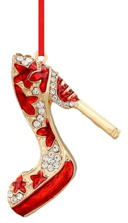 D24TIME High Heel Schuh-Weihnachtsschmuck – rotes Metall High Heel Ornamente für Weihnachtsbaumschmuck 2025 für Frauen, Schwestern, Teenager, Mädchen, Mutter, Bestie, Freundin, Ideen