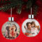 Personalisierte Weihnachtskugeln mit Foto, Christbaumkugel Personalisiert mit Beidseitigem Foto, Weihnachtskugeln Selbst Gestalten, Weihnachtsschmuck Geschenk für Familie und Freund - Kugeln