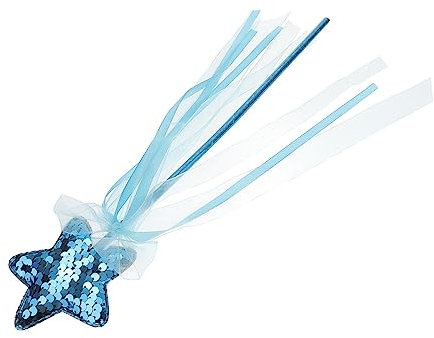 MOLUCKFU Zauberstab Fee Mädchen Dekorationen Fairy Wand The Withe Princess Kindergeburtstag Chaps Stern-Glitzer-Zauberstäbe glitzernde Zauberstäbe Polyester Blue