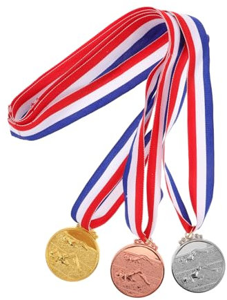 Kisangel 3 Stück Schwimmmedaille Gold Silber Bronze Medaille für Kinder Schwimmwettkampf Medaillen Medaillen für Schwimmen Schulsport Fußball-Medaillen Volleyball-Medaille Zinklegierung