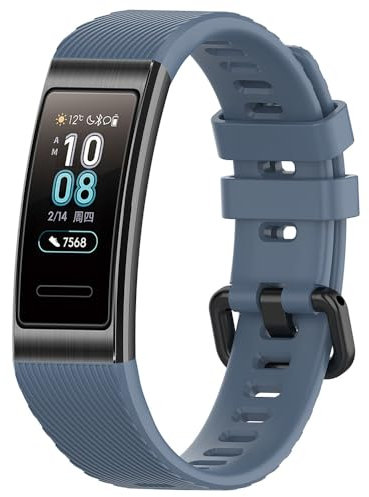 Ersatzarmband für Huawei Band 3/Band 3 Pro, Sport Armband Uhrenarmband, Silikon Armbänder für Huawei Band 4 Pro (Rockblue)