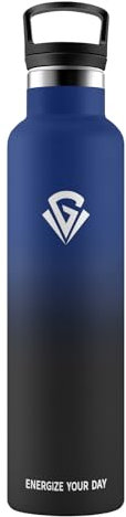 Bouteille d'eau 1L, Gourde Inox avec Paille, Étanche & Réutilisable, Acier inoxydable à Double Paroi Isolée, sans BPA, Gourde Isotherme pour Enfant, Adultes, Sport, Alpinisme, Cyclisme, Yoga