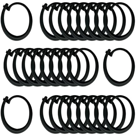 Sharplace Gazebo Curtain Hooks, Curtain Rings, Plastic Hooks, Black Smooth Gliding Replace Gazebo Accessories Track Hooks for Outdoor Hotel Tent Canopy Curtains Gazebo Curtains and Mosquito Netting