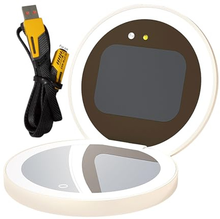Ghjkldha UV-Kamera - Make-up-Spiegel | Tragbare Powerbank Smart UV-Kamera mit dimmbaren LED-Lichtern faltbar für Reisen Auto Badezimmer