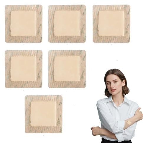 6Pcs Border Dressing Accelerate Recovery Border Comfort 10x10 Waterproof Material Silicone Dressings Suitable for Pressure Sores Buttocks Bedsores