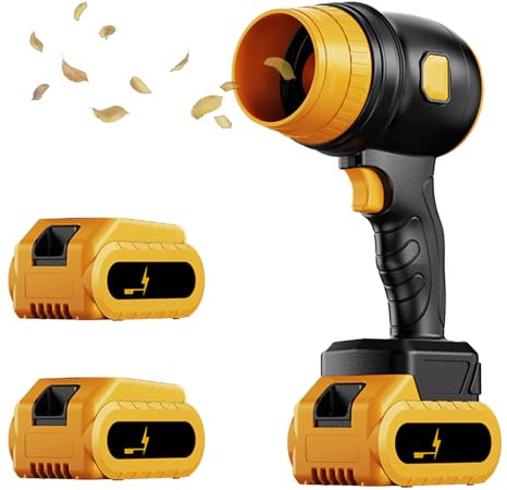 Tragbares Kabelloser Laubbläser 21V,Powerful Hand Blower mit 2 3000 mAh Akkus & Ladegerät,Electric Dust Blower Air Blower,akku Laubbläser Turbo Blower für Garten Auto Camping