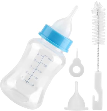 Generisch Katzenflasche – 150ml Nuckelflasche Set für Haustiere | Fütterungsset, Zuhause, Reisen, Urlaub, Nachtzeit, Täglicher Gebrauch für Zucht, Tierarzt, Wohnungspflege