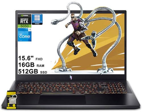 acer Nitro V 15 Gaming Laptop 15.6 FHD IPS 165Hz Intel 8-core i5-13420H 16GB RAM 512GB SSD GeForce RTX 5050 DLSS4 (fino a 440 AI Top) retroilluminato Thunderbolt Wi-Fi6 Win11Pro ICP Hub
