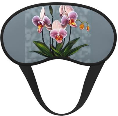 Blühende Orchideen Verdunkelungs-Schlafmaske, weiches Polyester, Anti-Licht, stilvoll, geeignet für Männer und Frauen, für die tägliche Arbeit und Reisen im Freien