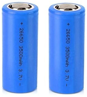 3.7V 3500mah 26650 Rechargeable Battery, 2Pcs Flat Top Lithium Battery for LED Flashlight Torch,Headlamp,Mini Fans etc