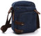 Collsants Kleine Vintage-Reisetasche aus Segeltuch, Mini-Umhängetasche, Kuriertasche, Umhängetasche, blau, S, Vintage-Stil
