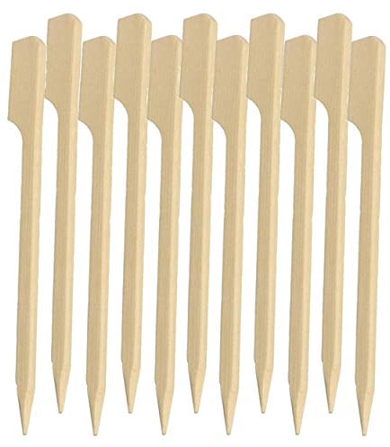 50 Skewers Barbecue Sticks Paddle BBQ Grill Cocktail Party Finger Fruit Chocolate Fountain Fondue Stick Holders (15CM)