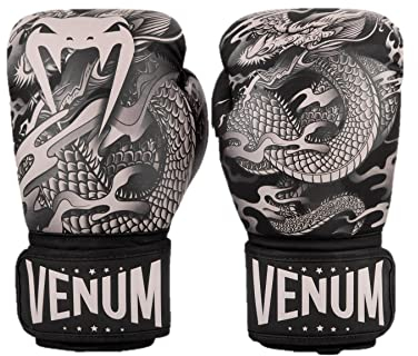 Venum, Dragon's Flight Gants de boxe, Mixte Adulte, 12 Oz, Noir/Sable