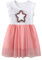 JinBei Kleid für Mädchen Pailletten Sterne Rosa Tüll Kleider Kinder Baumwolle Armellos Sommer Cartoon T-Shirt Kleid Alter 4-5 Jahre