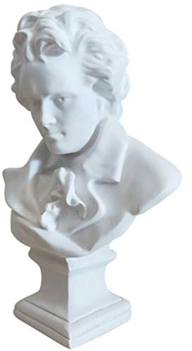 EXCEART 1stück Resin Beethoven Büste Skulptur Nordic Portrait Plaster Europäischer Stil Wohnkultur Realistische Kunst Dekoration Für Wohnzimmer Und Hotels
