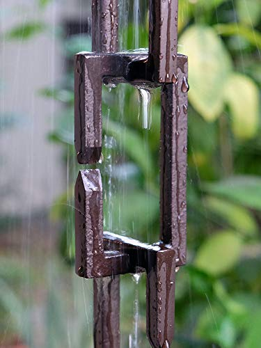 KAM Home Rechteckige Regenkette mit kostenlosem Installationsset (Braun, 15)